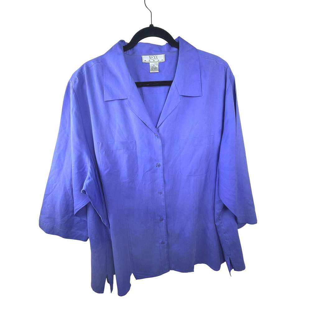 Vintage Silk Button Down Shirt Lot of 2 Purple Tan Plus Size 3x Nexx